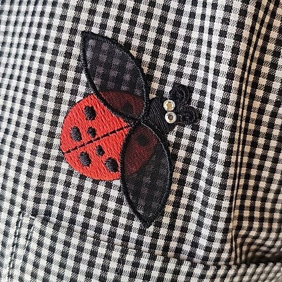 Ladybugs everywhere!long sleeve button front blouse - Picture 4 of 10